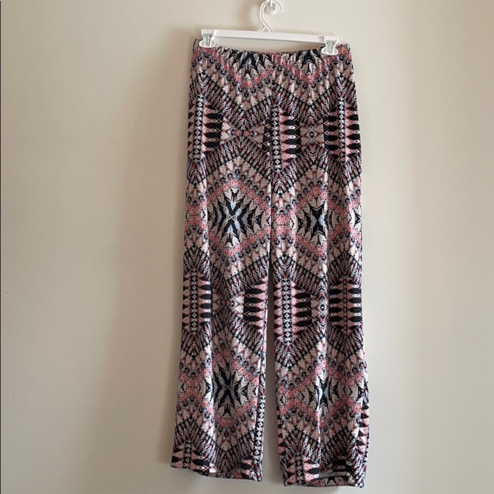 Pink tone multicolor wide leg palazzo pants